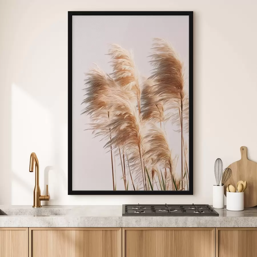 carta da parati Erbe decorative soffici su sfondo chiaro nr. f46157