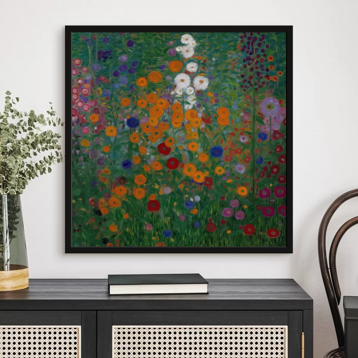 Poster Campo fiorito colorato con accenti bianchi f46172