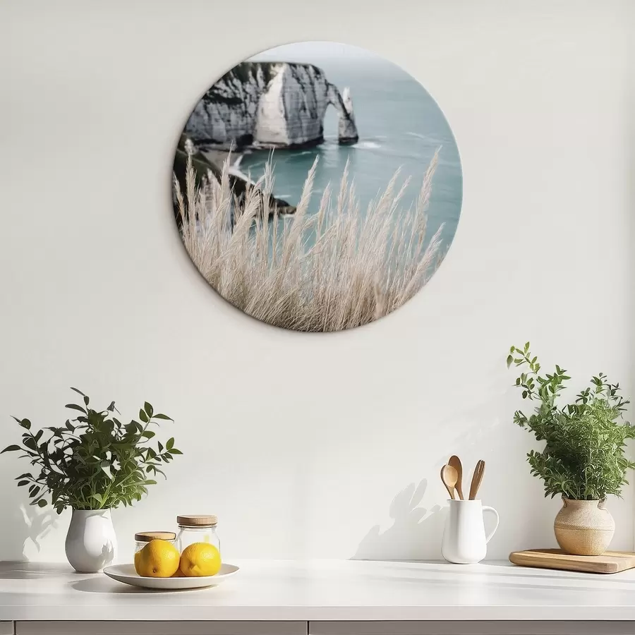 carta da parati Arco marino e roccioso, vista attraverso l'erba secca nr. r46142