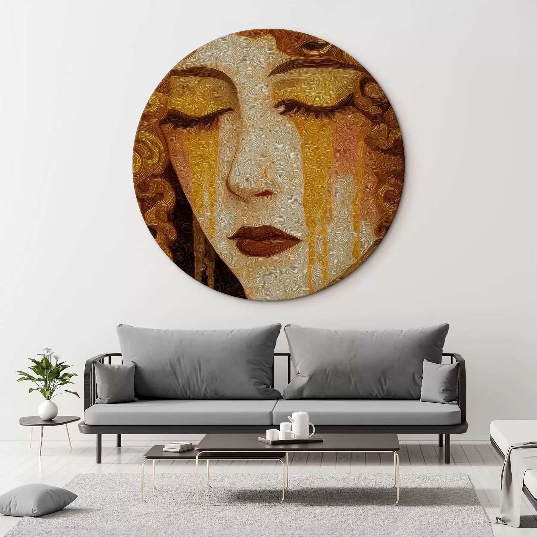 carta da parati Ritratto femminile con capelli rossi e trucco decorativo nr. r46149