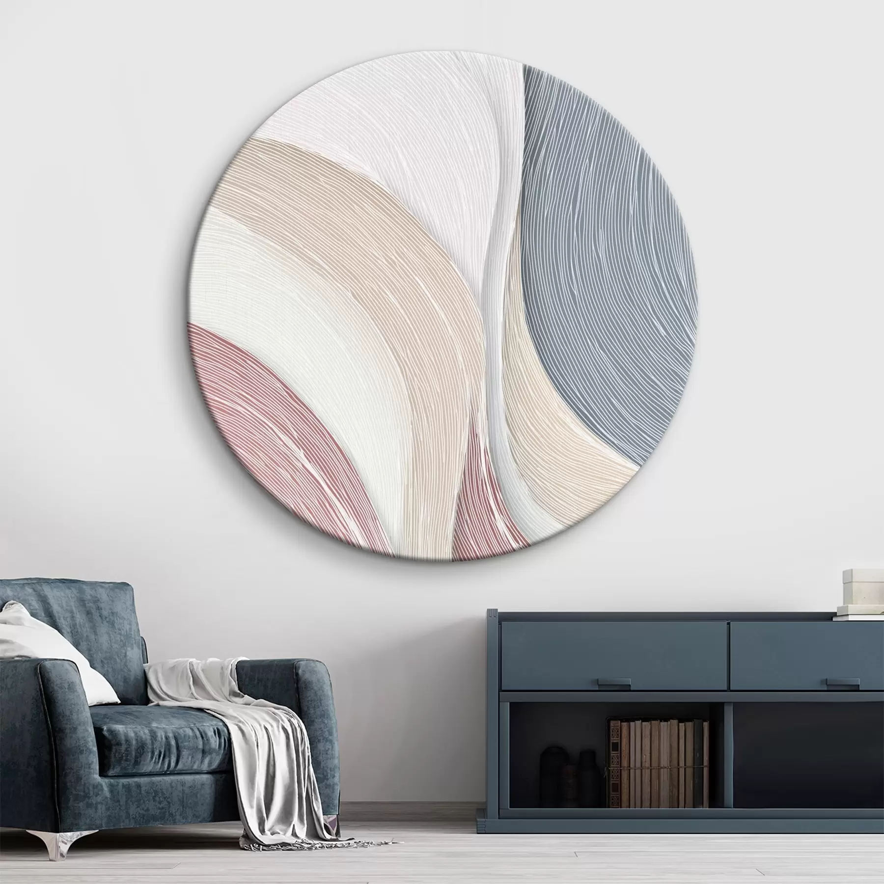 carta da parati Leggere onde astratte nei toni del rosa pallido e del grigio-bianco nr. r46153