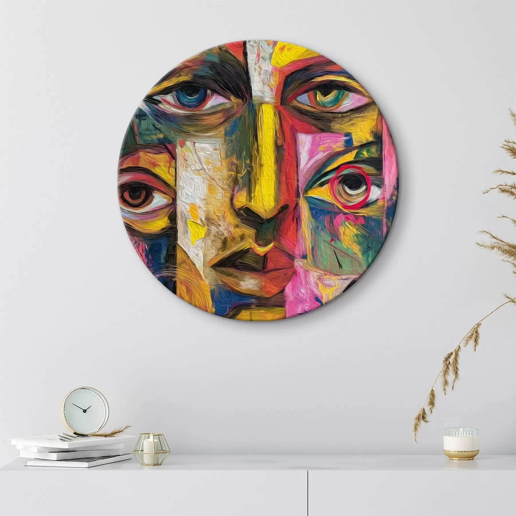 carta da parati Volto astratto con forme geometriche luminose nr. r46175