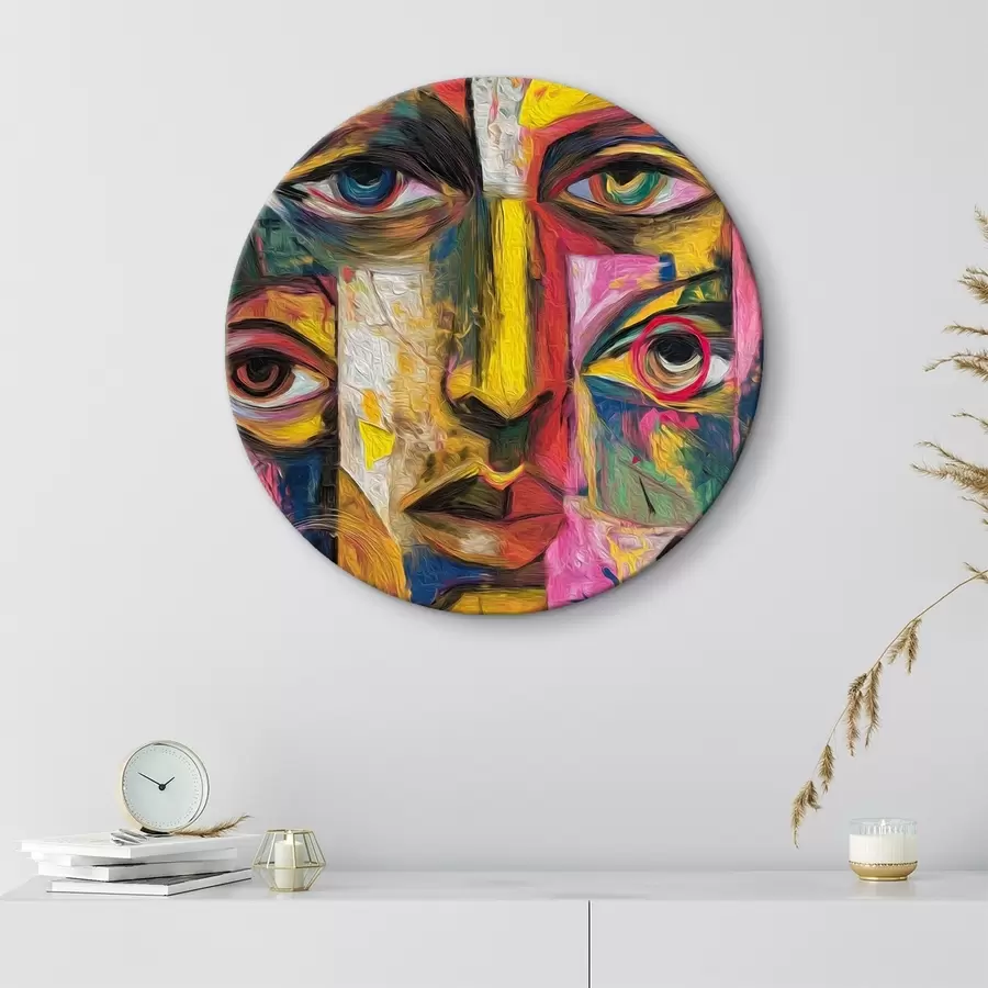 carta da parati Volto astratto con forme geometriche luminose nr. r46175