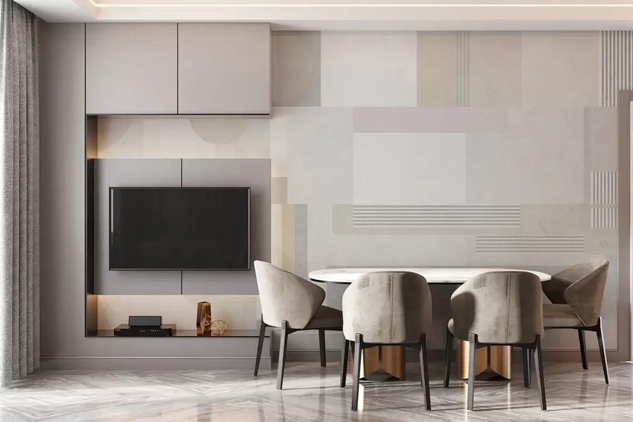 carta da parati geometria astratta nei toni del grigio e del beige nr. w04635