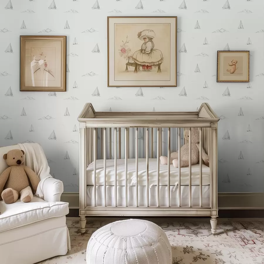 carta da parati Disegna yacht e isole, sfondo chiaro nr. a00654v2