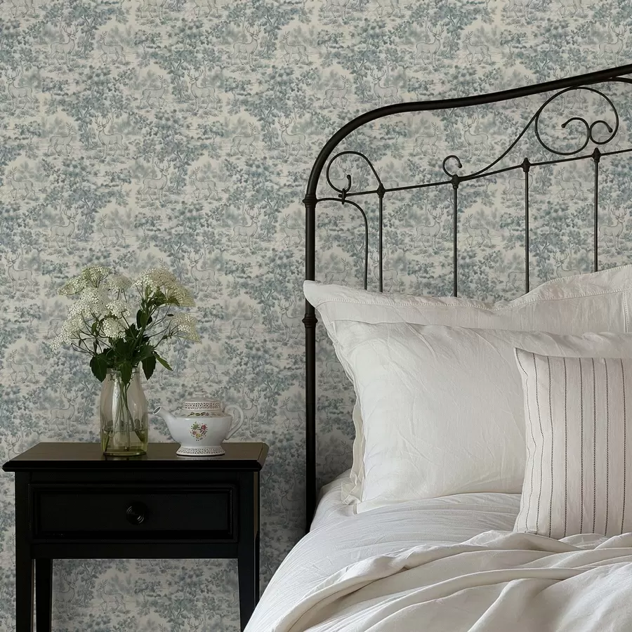 carta da parati Scena monocromatica con cervi nella foresta nr. a00748