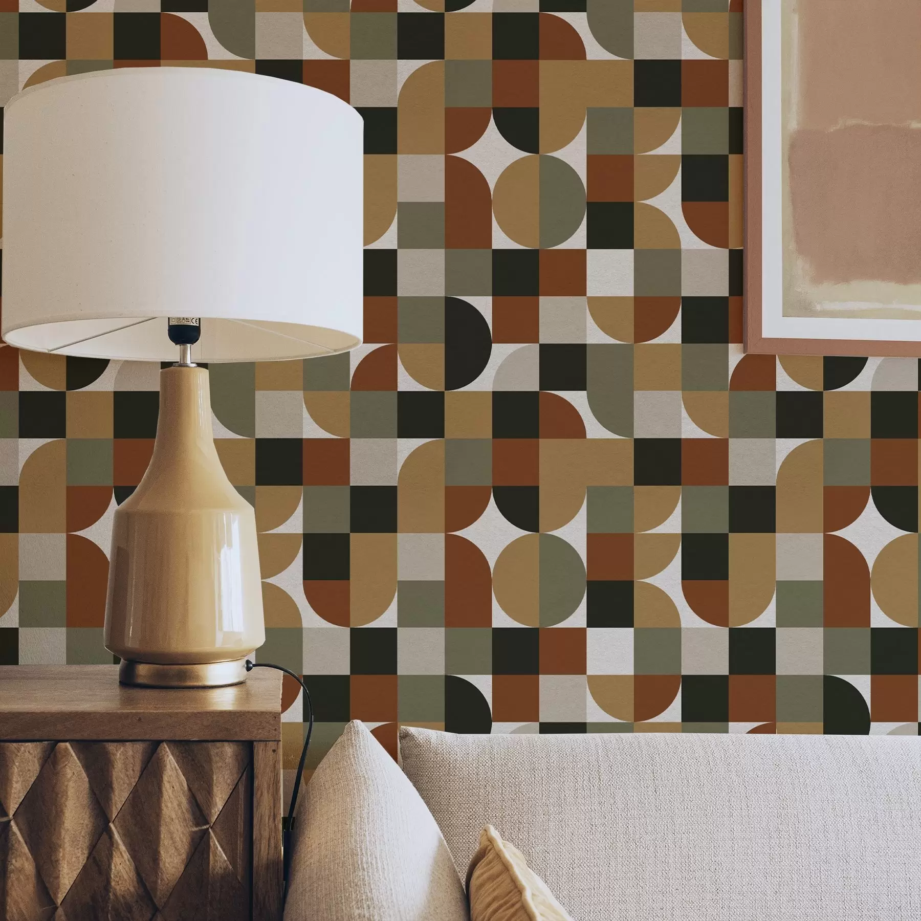 carta da parati Geometria modulare nei caldi toni della terra nr. a00770