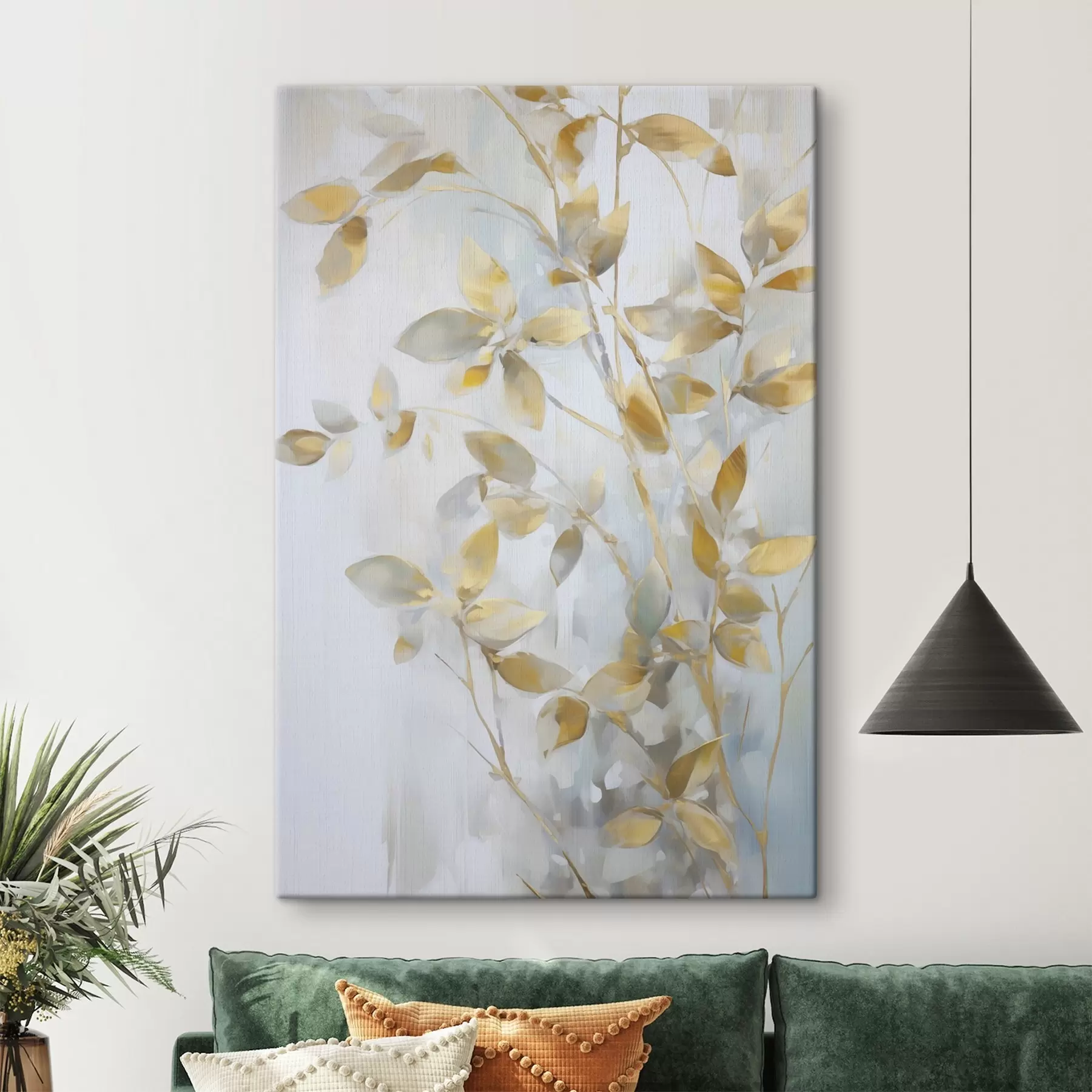 carta da parati Foglie astratte imitazione di pittura nr. s46348