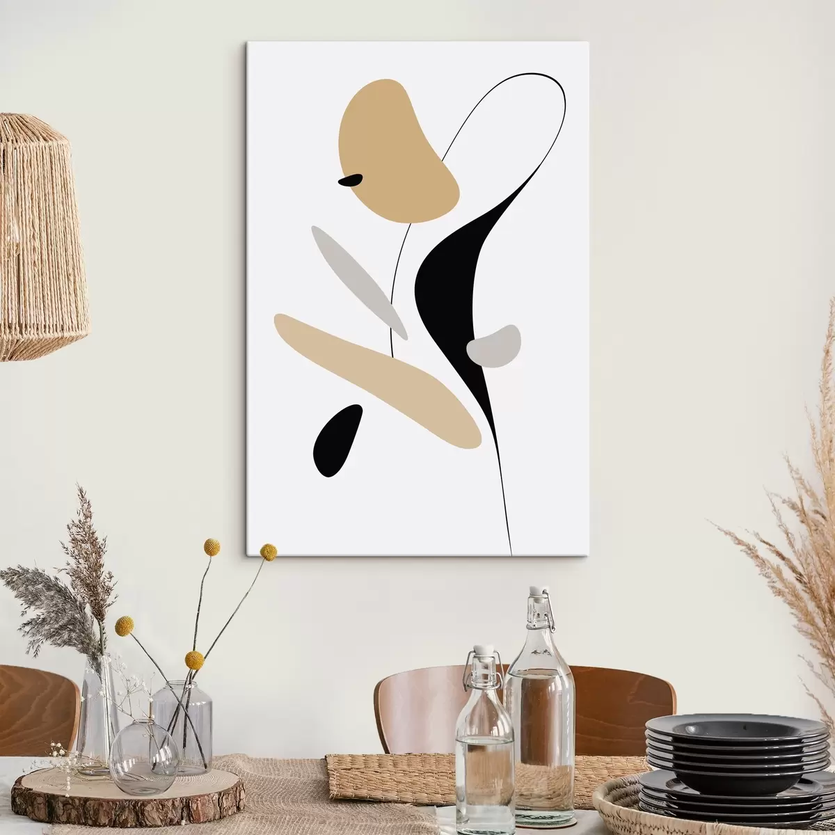 carta da parati Composizione astratta con macchie e linee nr. s46350