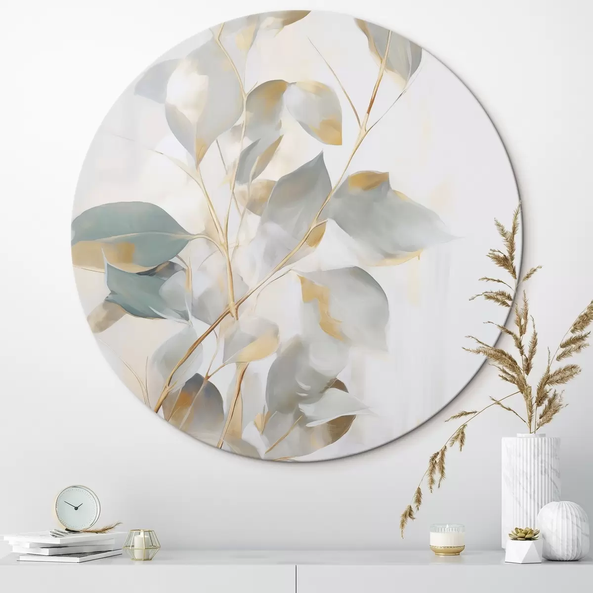 Quadri rotondi Foglie astratte r46349