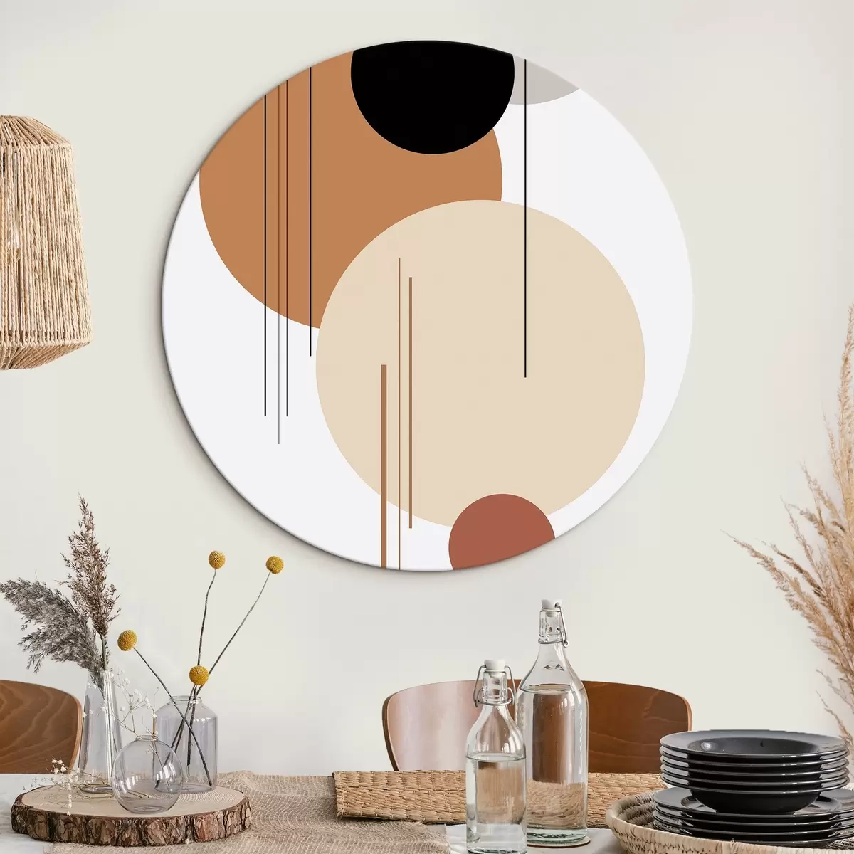 Quadri rotondi Composizione geometrica astratta r46351