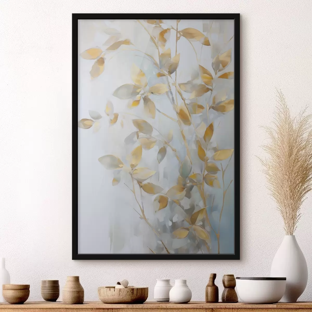 Poster Foglie astratte imitazione di pittura f46348