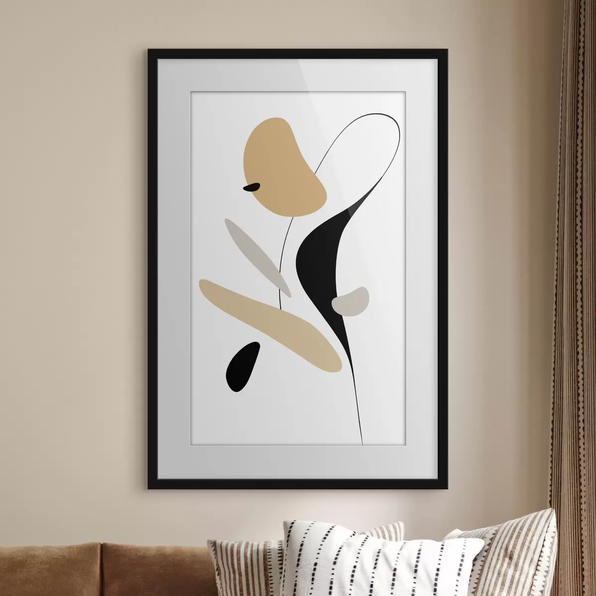 Poster Composizione astratta con macchie e linee f46350