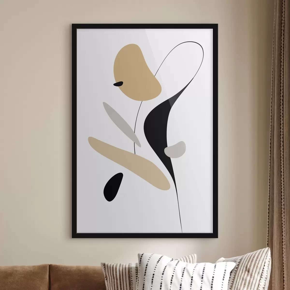 Poster Composizione astratta con macchie e linee f46350