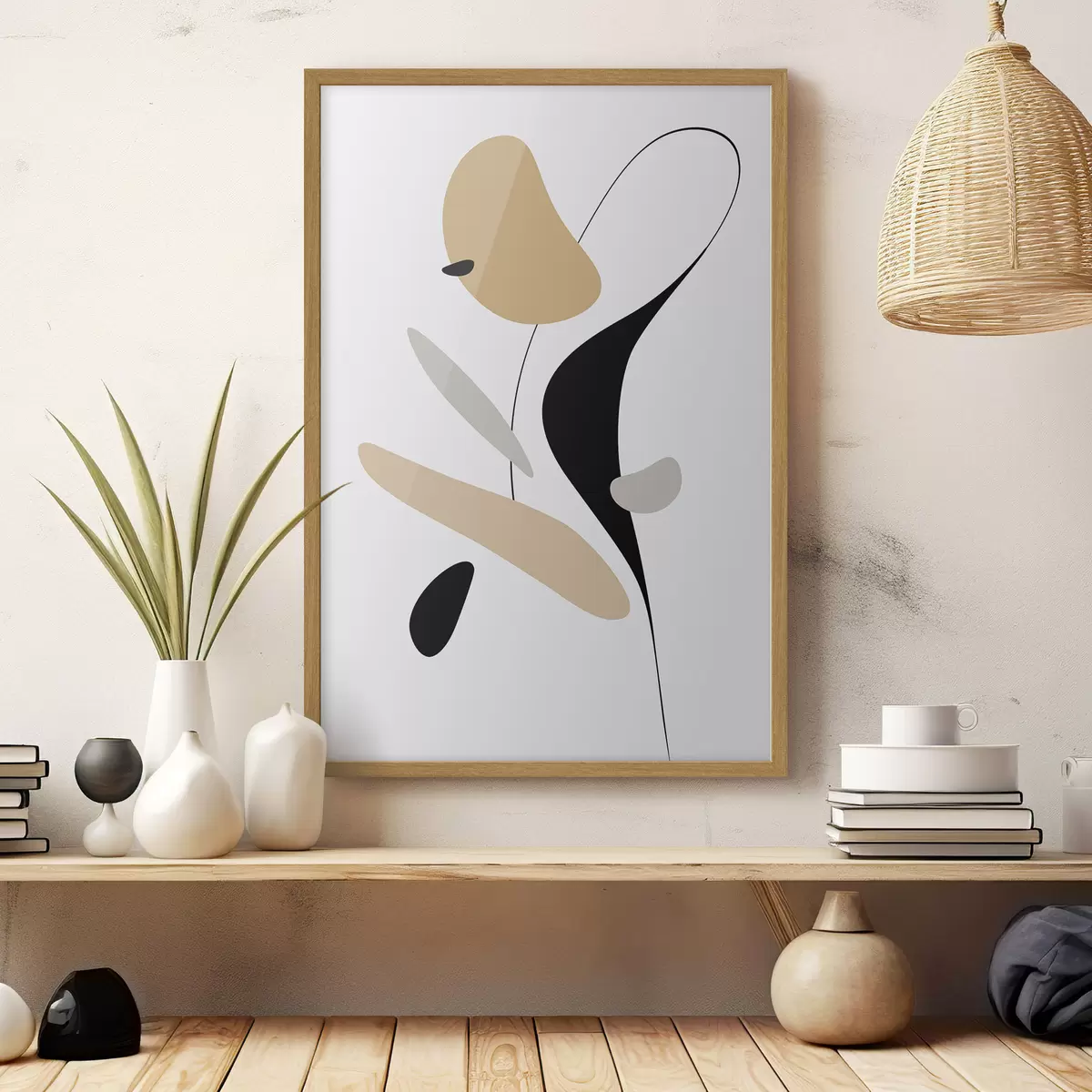 Poster Composizione astratta con macchie e linee f46350