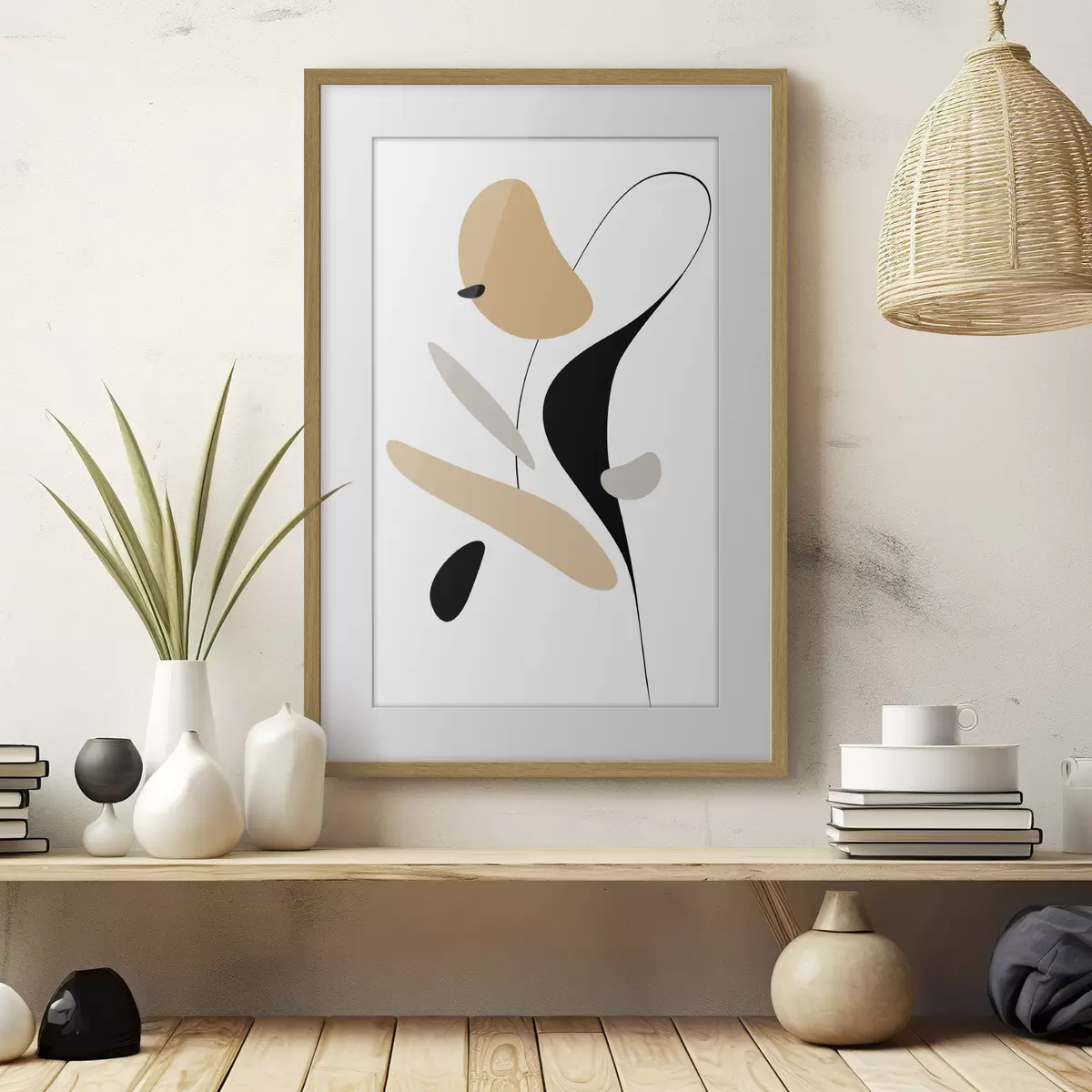 Poster Composizione astratta con macchie e linee f46350