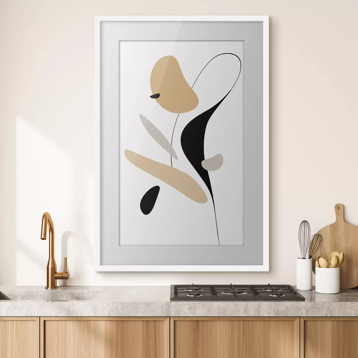 Poster Composizione astratta con macchie e linee f46350