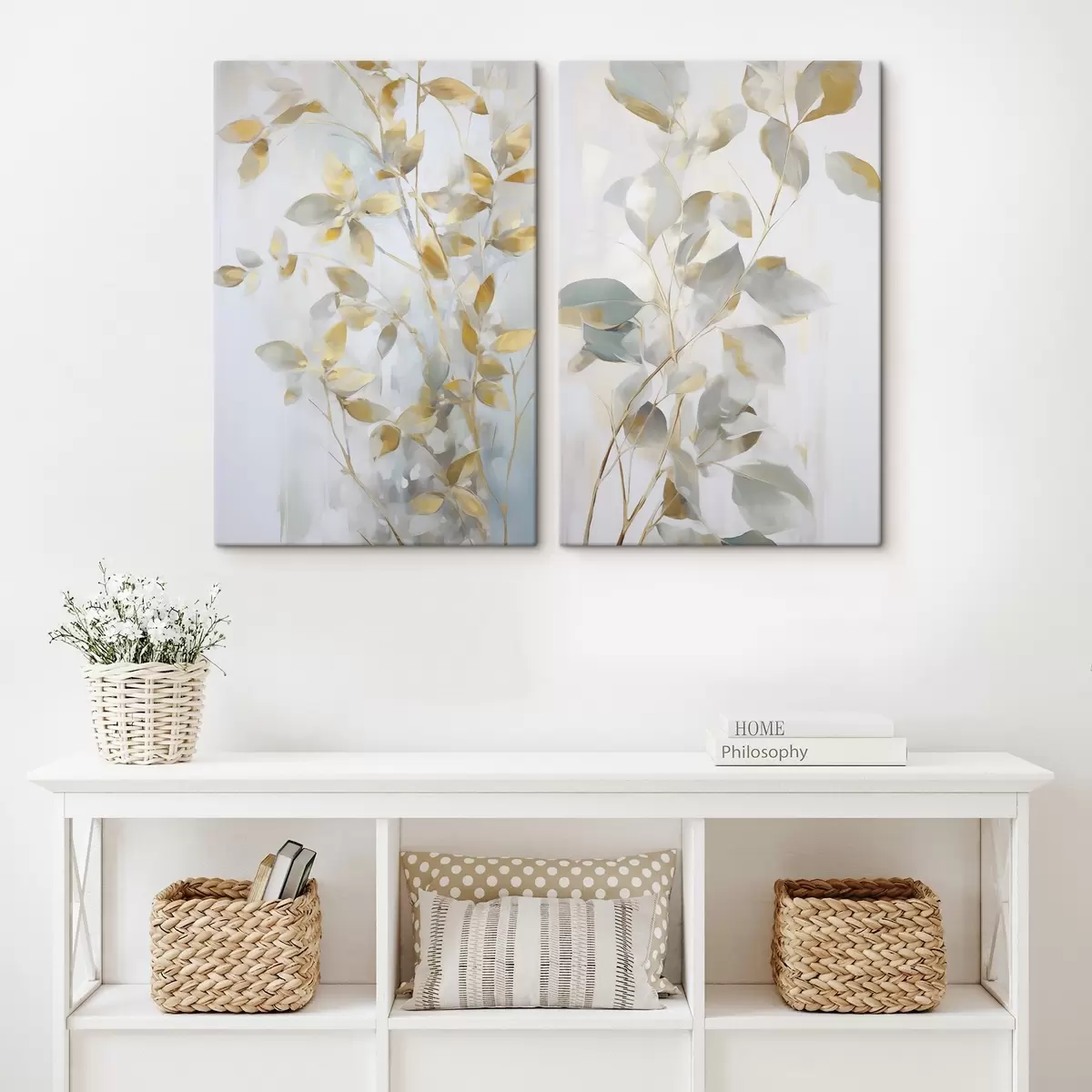 carta da parati Foglie astratte imitazione di pittura nr. m00907