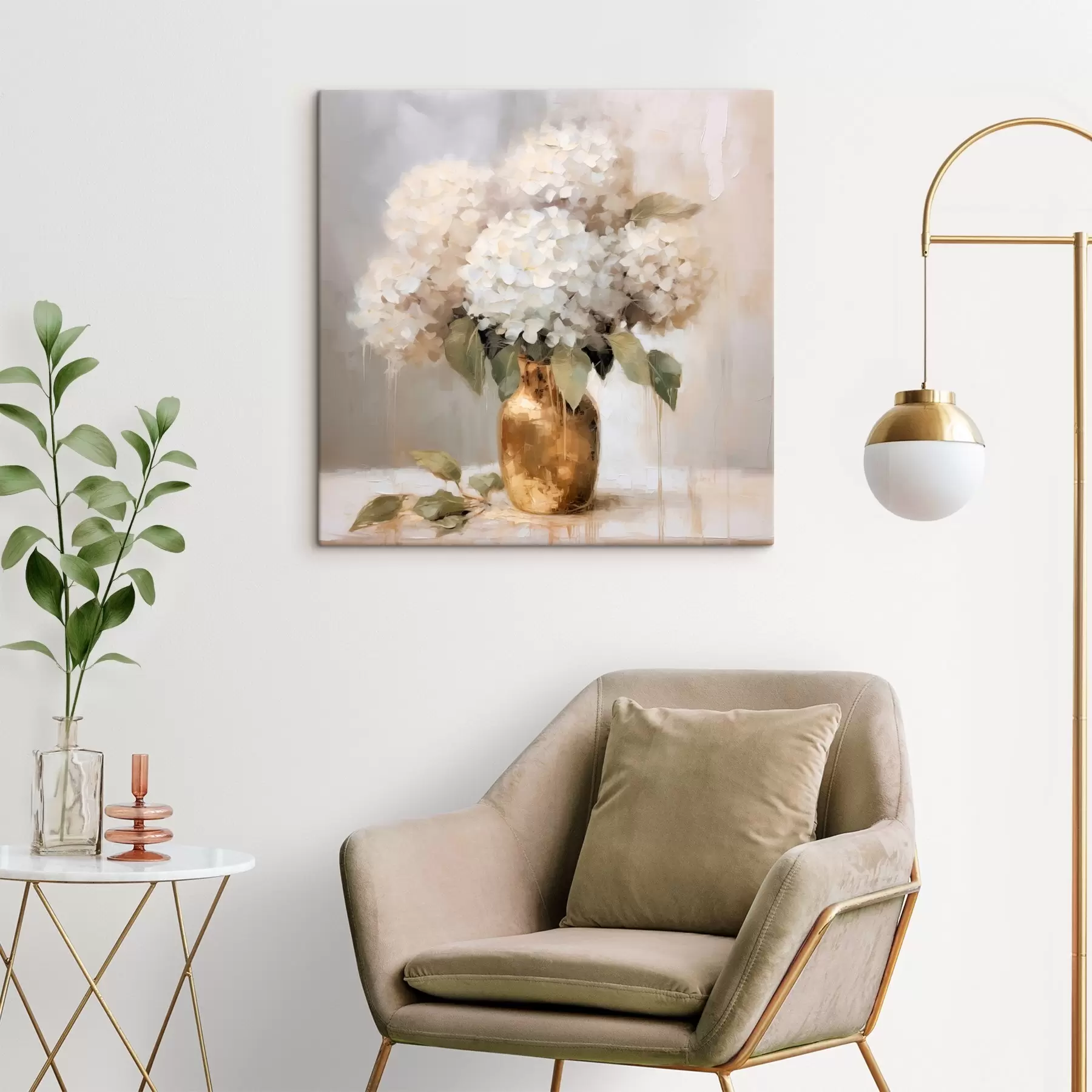 carta da parati Delicato bouquet di ortensie in un vaso nr. s46263