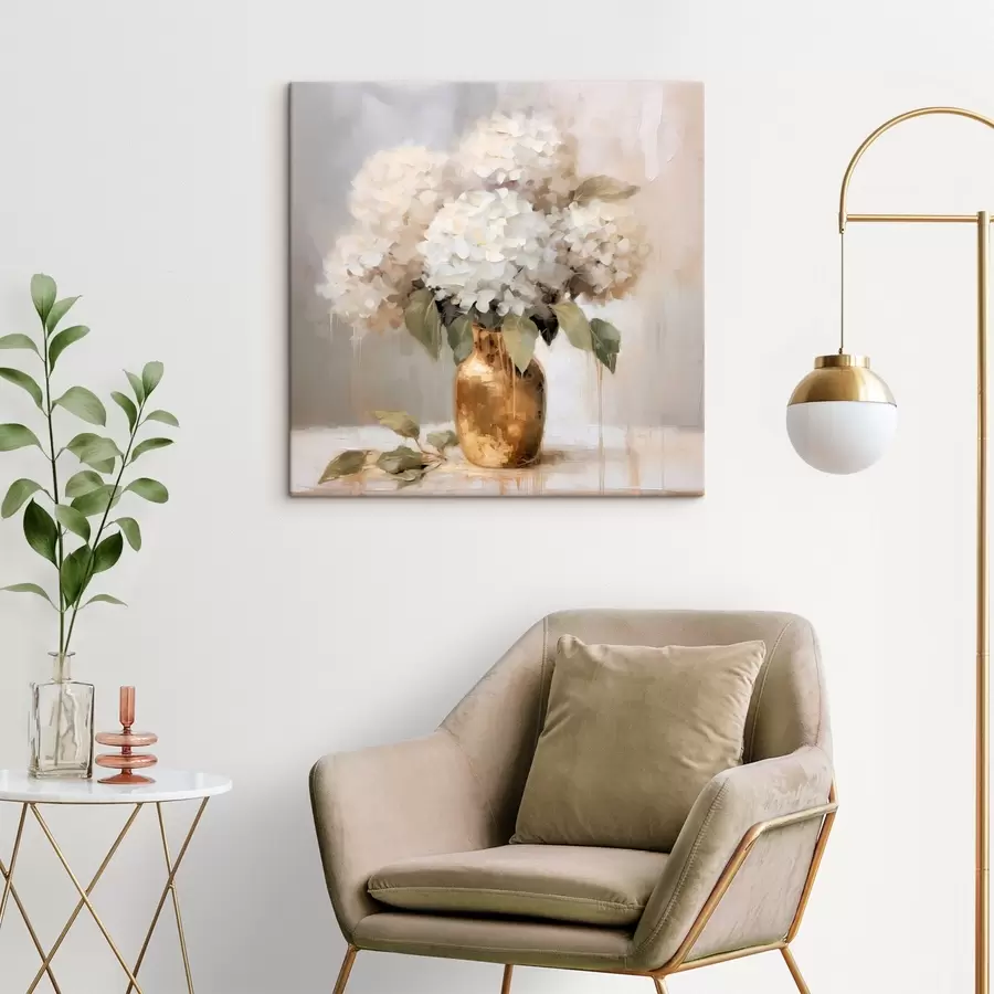 carta da parati Delicato bouquet di ortensie in un vaso nr. s46263