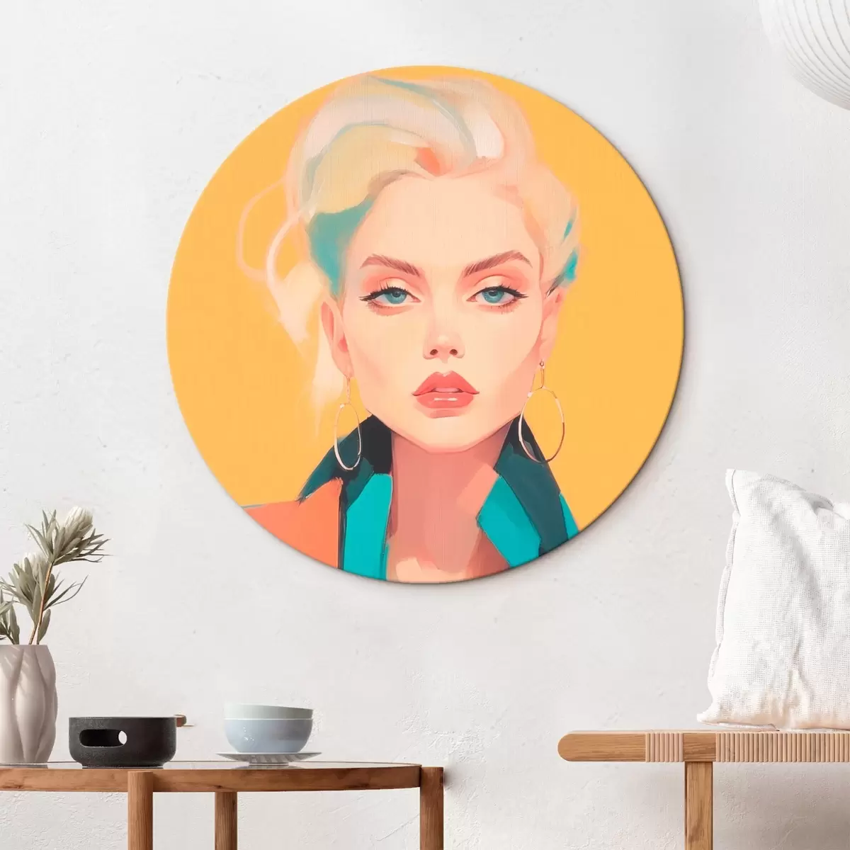 Quadri rotondi Ragazza con la giacca r46422