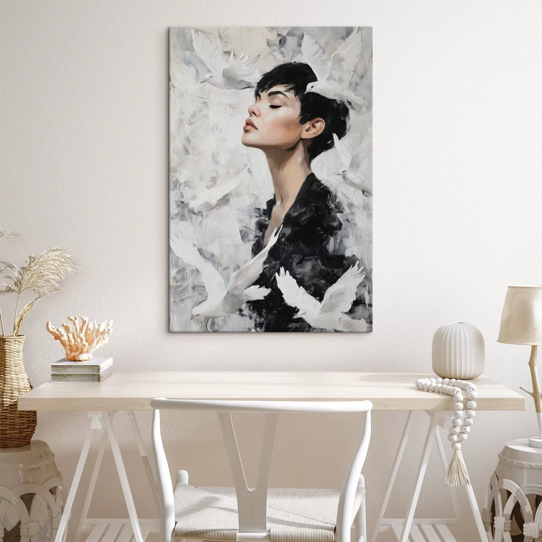 carta da parati Ragazza e uccelli nr. s46365