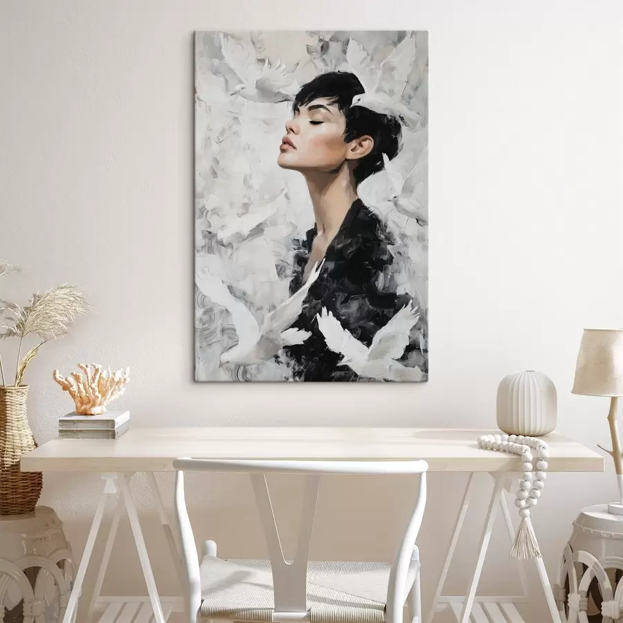 carta da parati Ragazza e uccelli nr. s46365