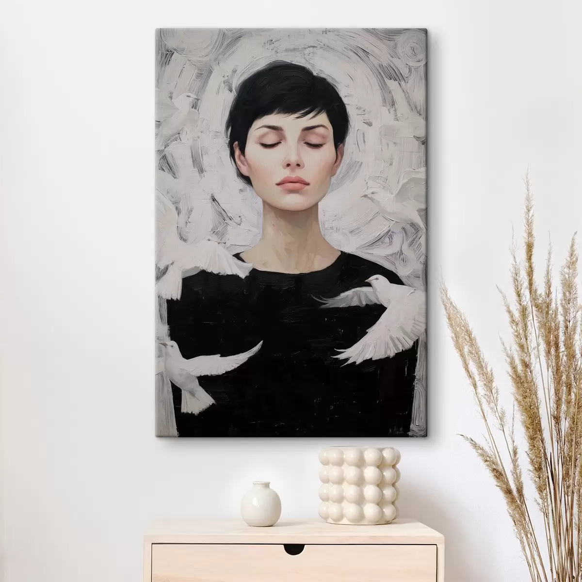 carta da parati Ragazza con uccelli nr. s46368