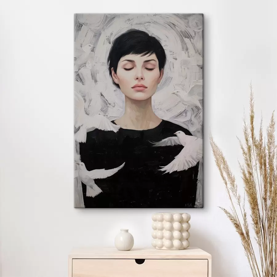 carta da parati Ragazza con uccelli nr. s46368