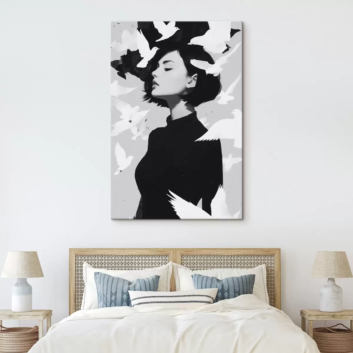 carta da parati Ragazza con uccelli nr. s46369