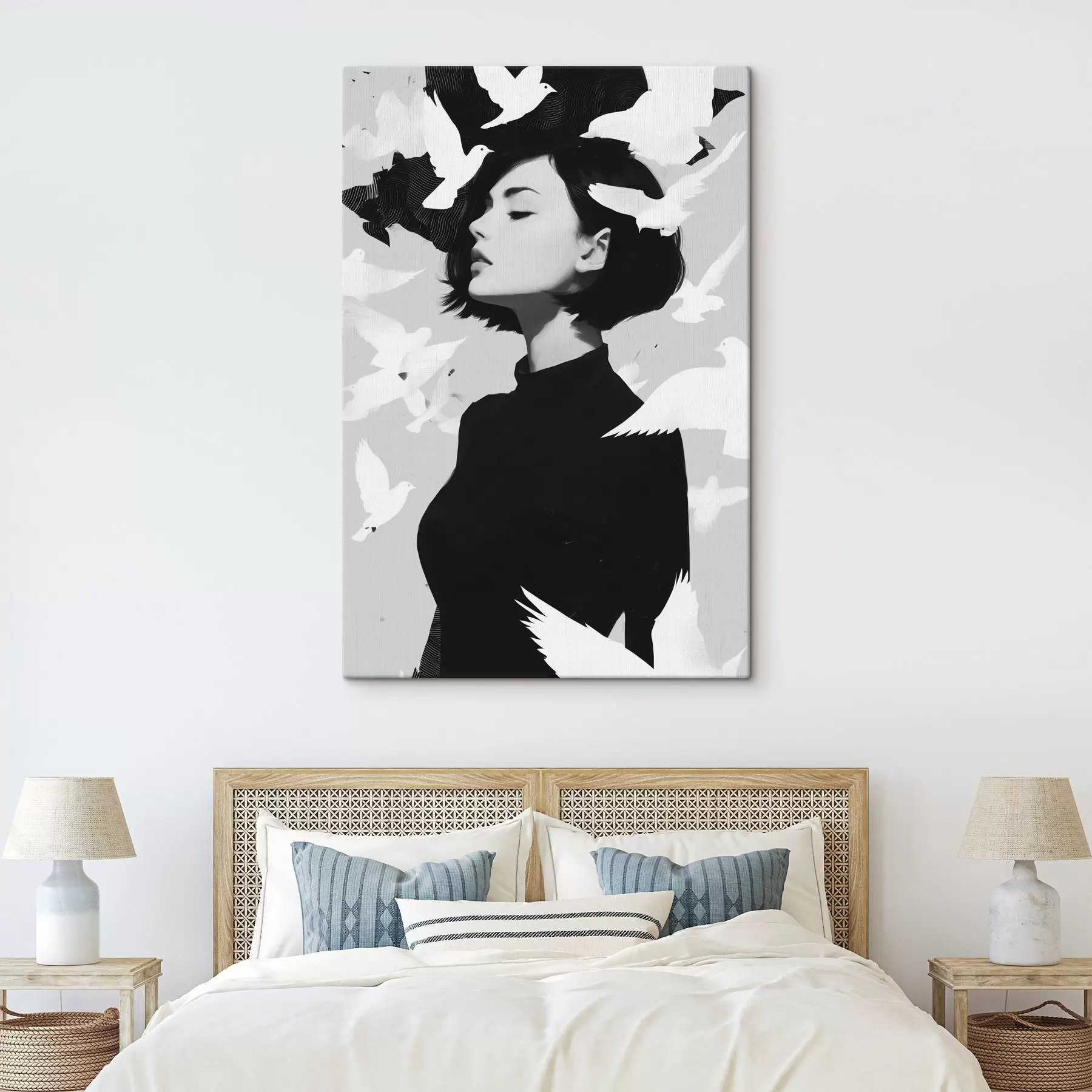 carta da parati Ragazza con uccelli nr. s46369