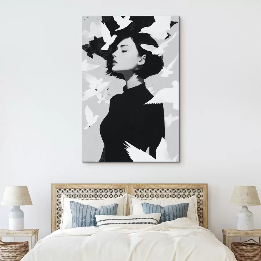 carta da parati Ragazza con uccelli nr. s46369