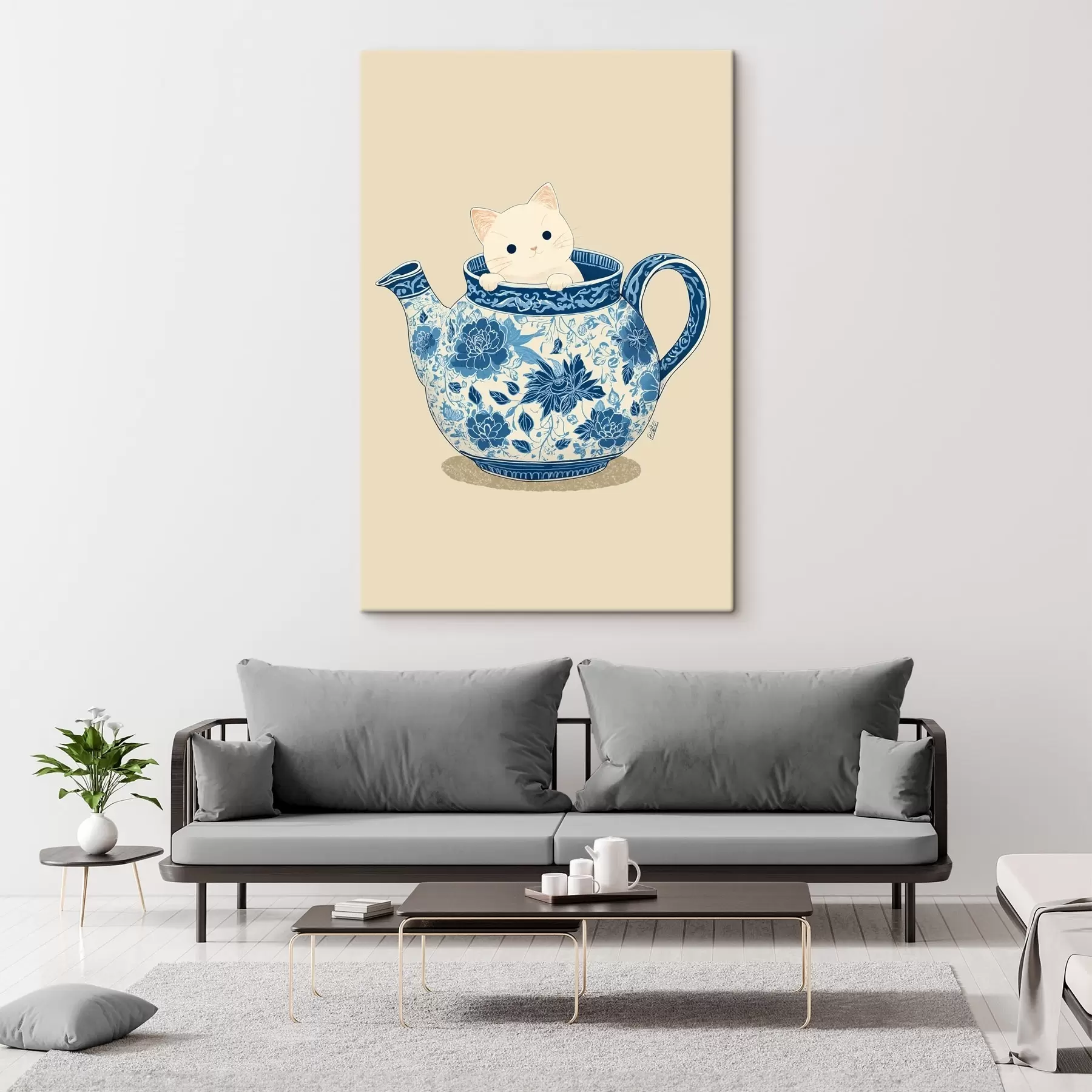carta da parati Gatto nella teiera nr. s46431