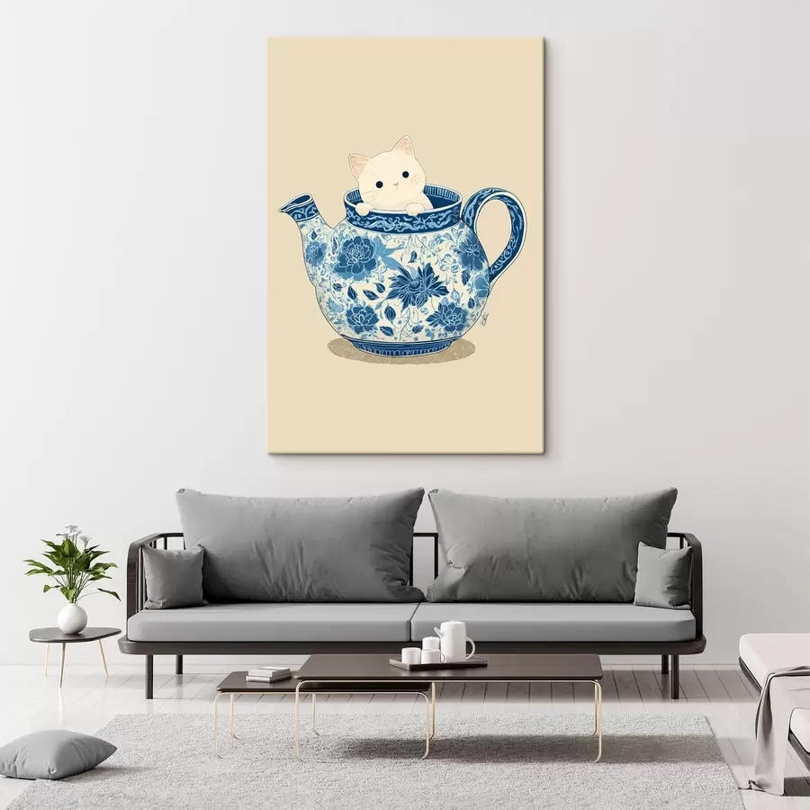 carta da parati Gatto nella teiera nr. s46431