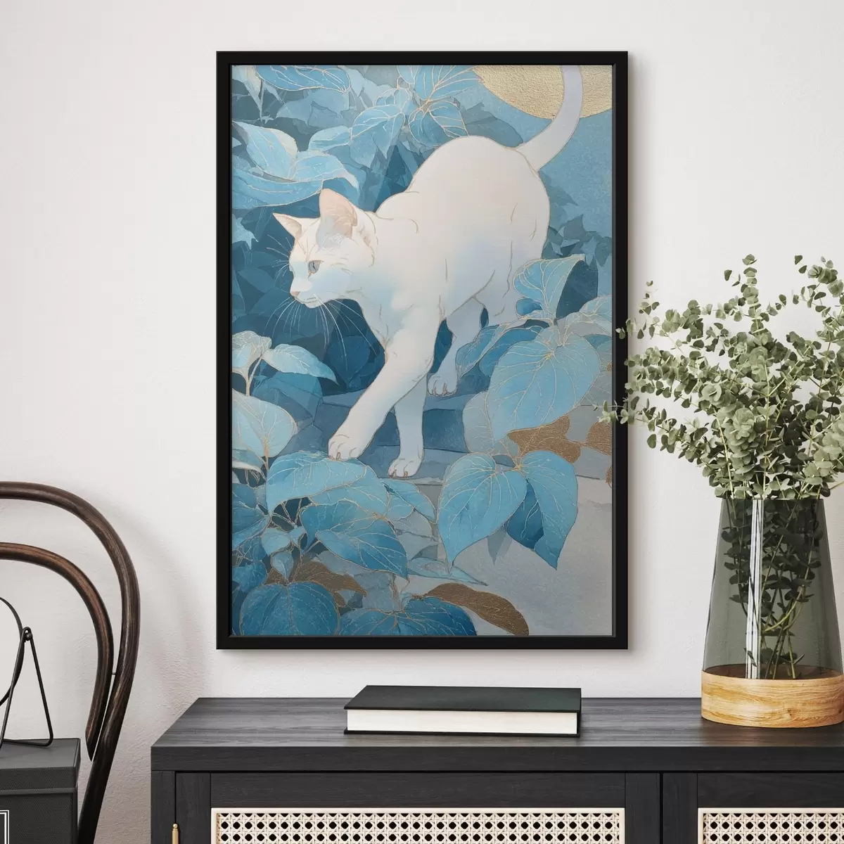 Poster Gatto tra le foglie f46362