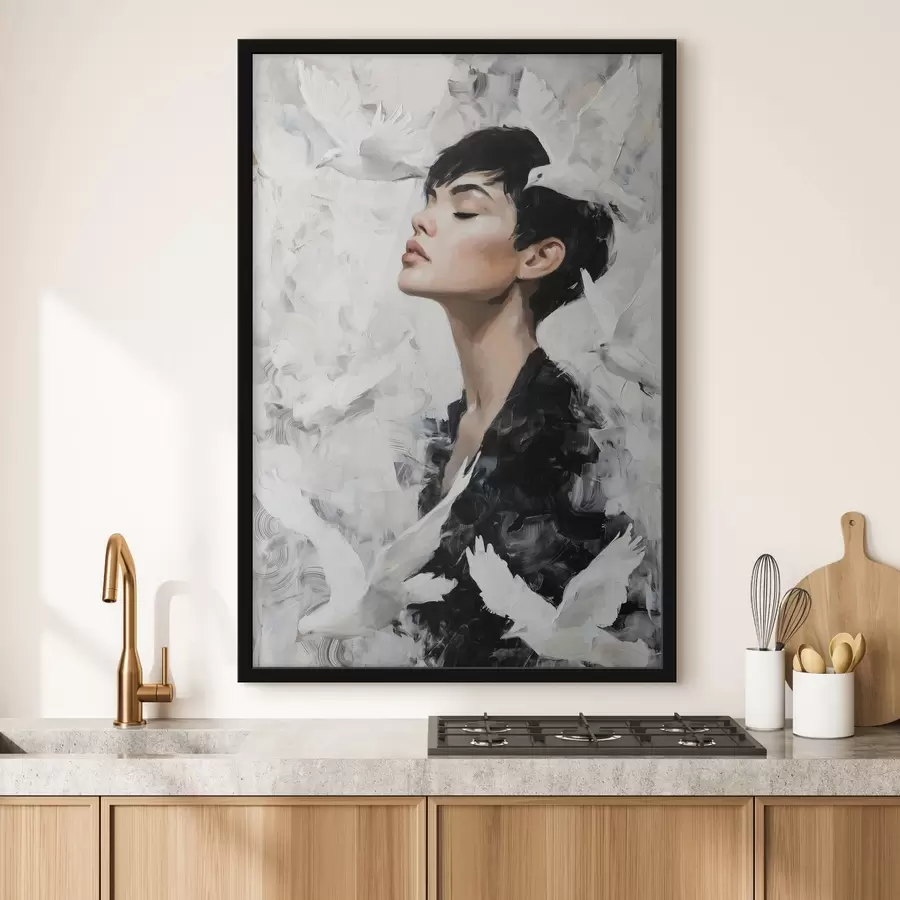 carta da parati Ragazza e uccelli nr. f46365