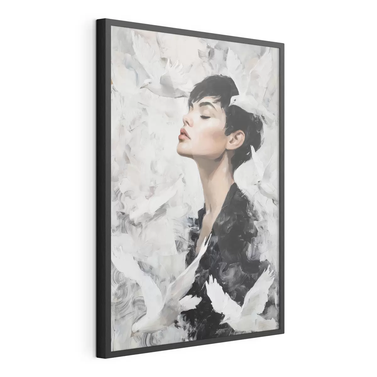 Poster Ragazza e uccelli f46365