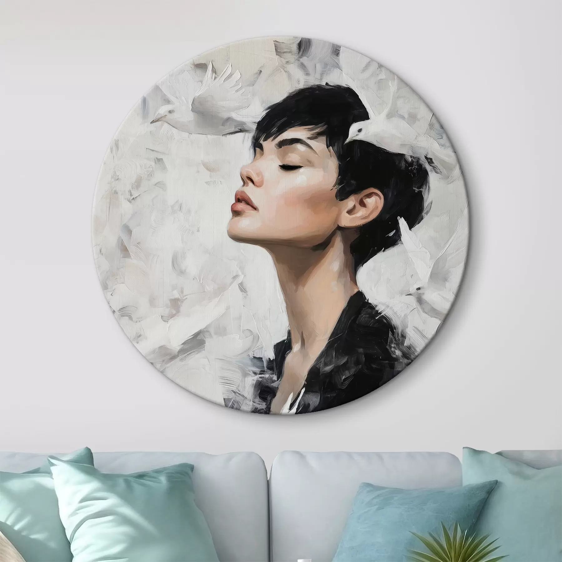 carta da parati Ragazza e uccelli nr. r46365