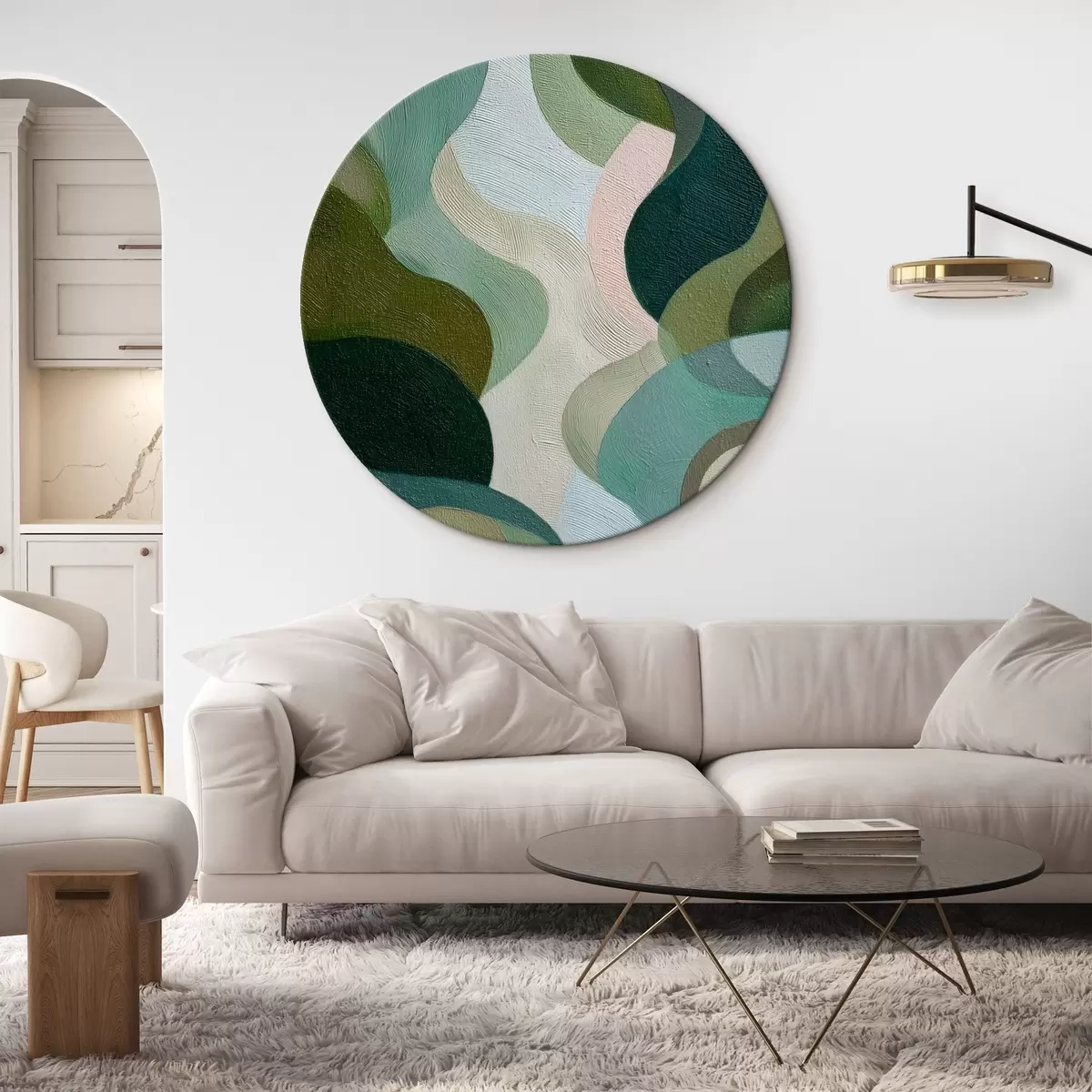 Quadri rotondi Linee astratte r46372