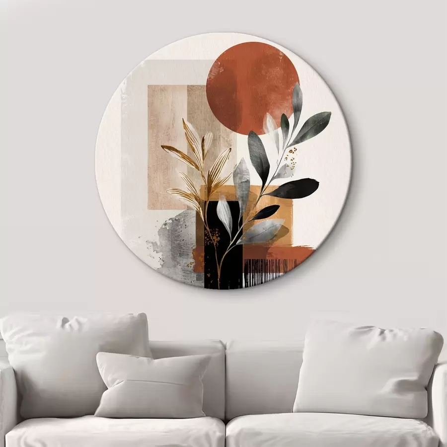 carta da parati Geometria e foglie Astrazione nr. r46388