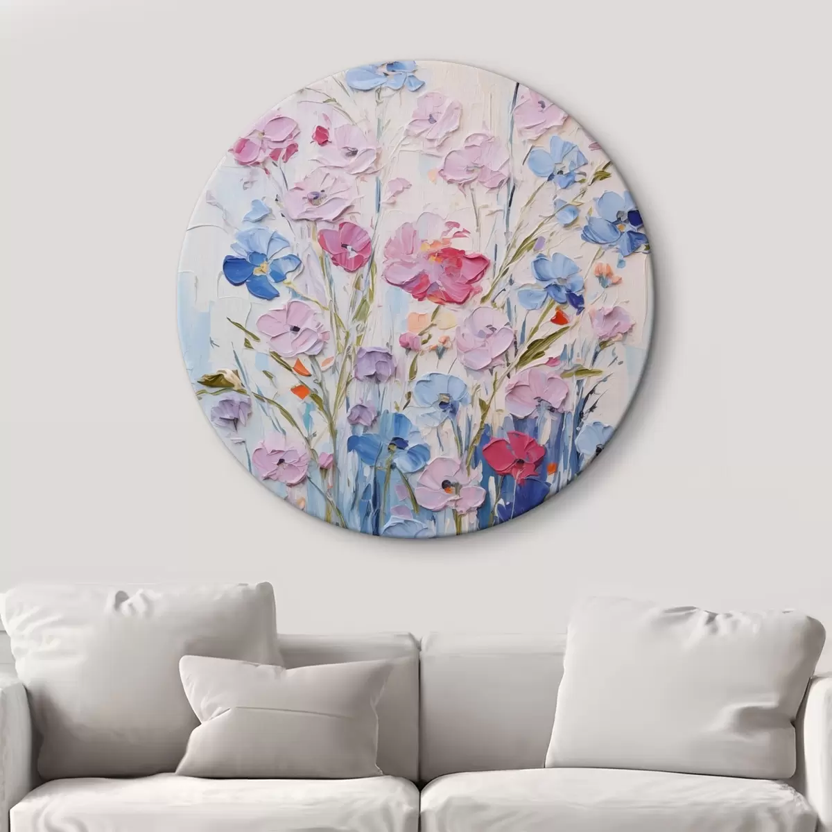 Quadri rotondi Fiori dipinti r46395