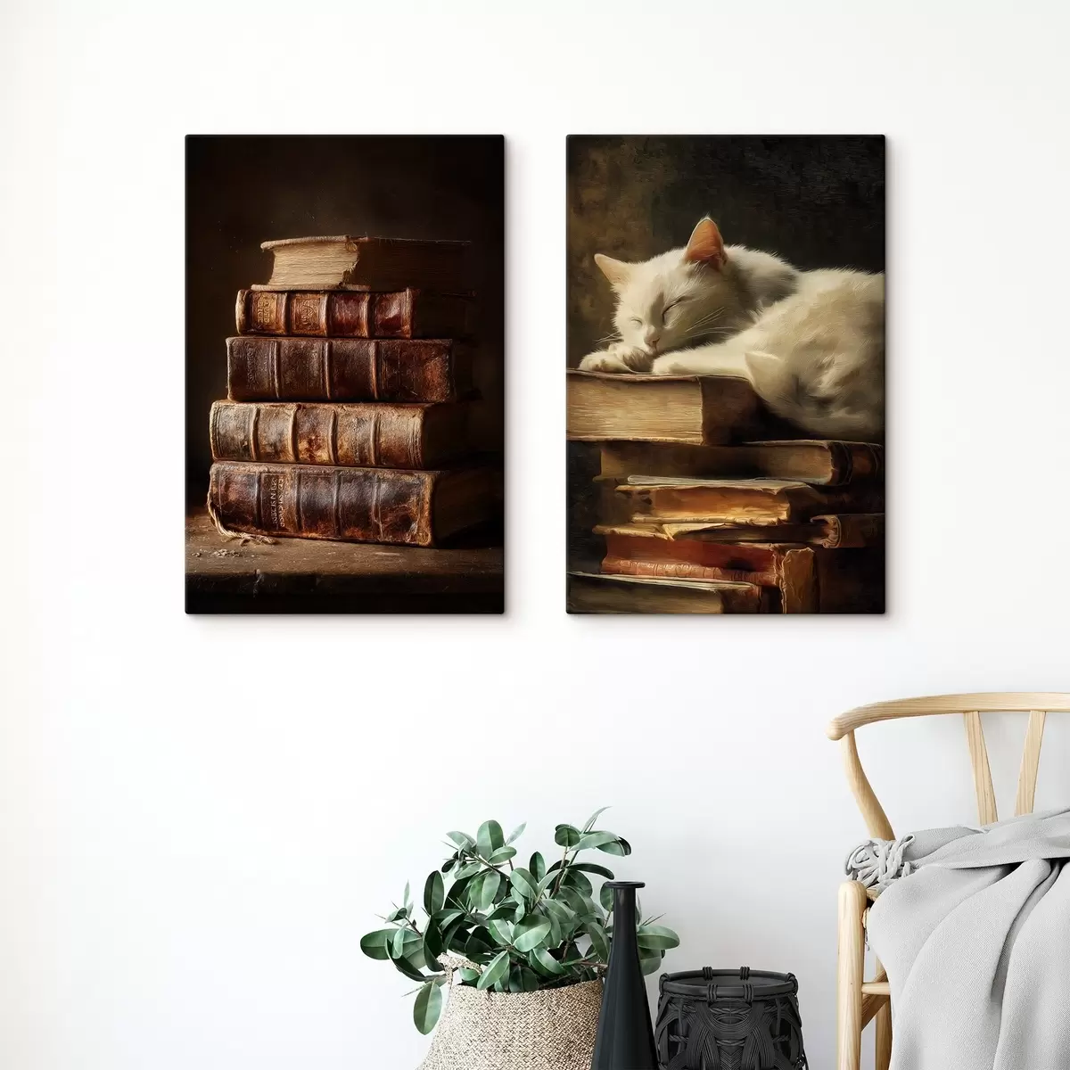 carta da parati Gatto sui libri nr. m00918