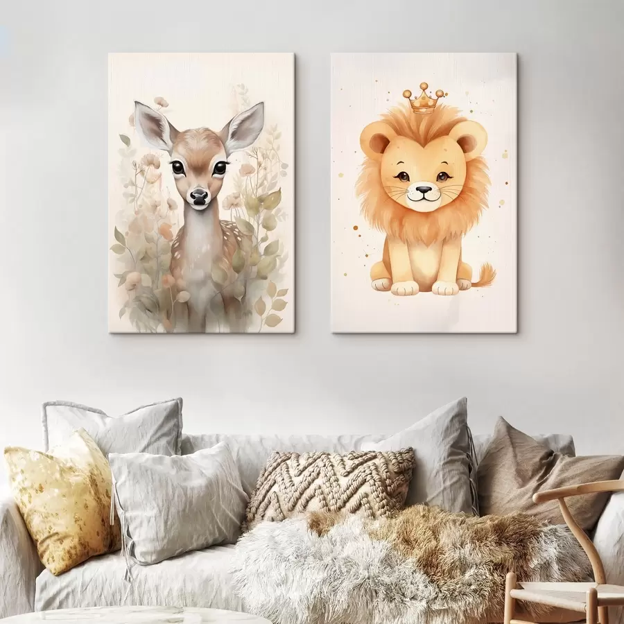 carta da parati Cervo e leone nr. m00922