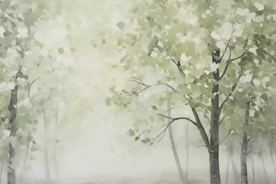 Carta da parati nature Alberi astratti imitazione della pittura 