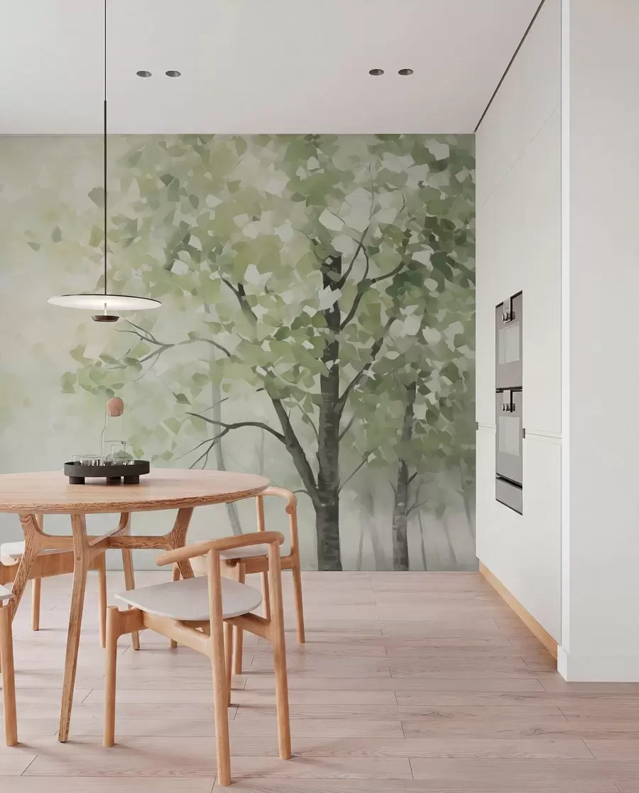 Carta da parati nature Alberi astratti imitazione della pittura 