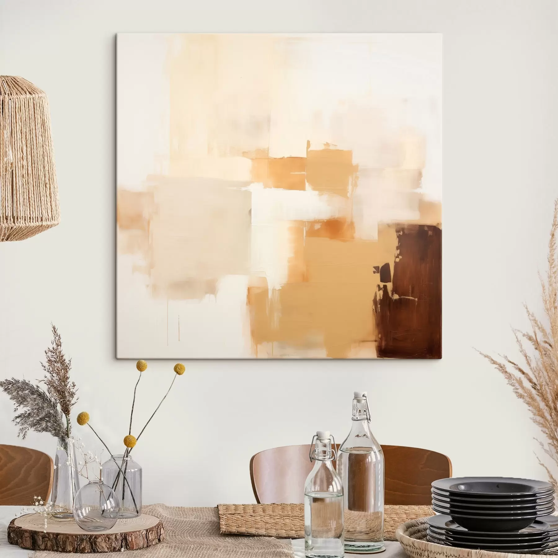 carta da parati Forme geometriche beige e marroni in stile astratto nr. s46306