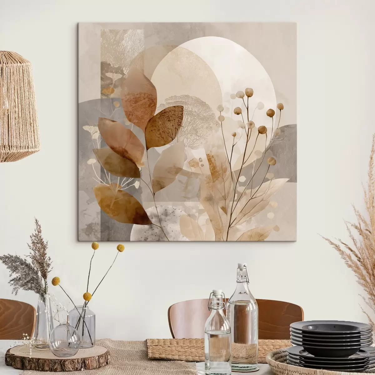 carta da parati Motivo floreale in beige e marrone nr. s46308