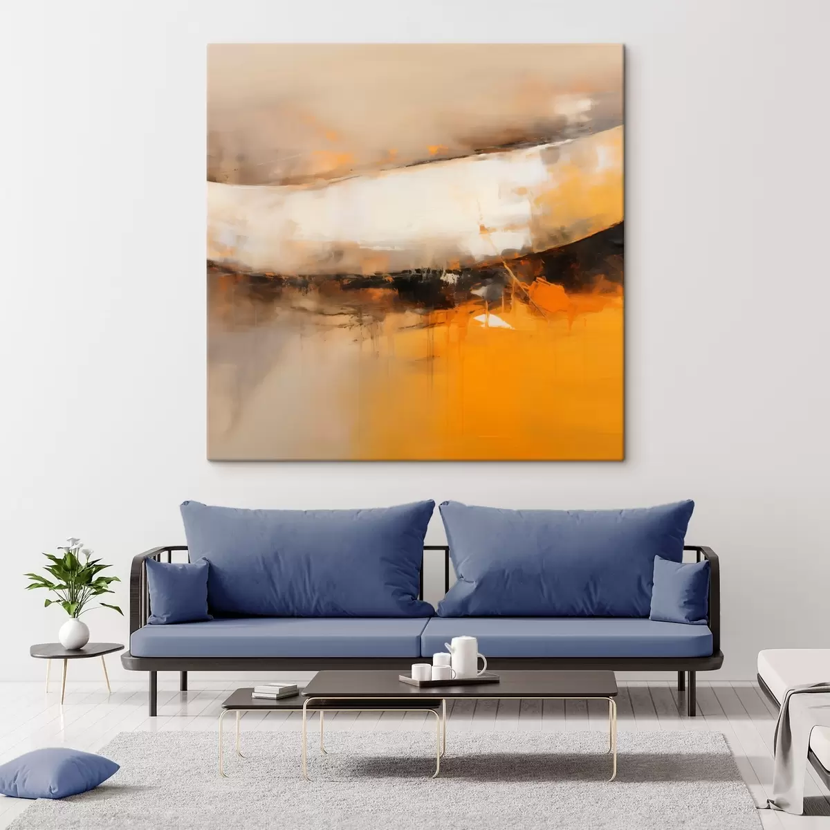 carta da parati Composizione dinamica con toni arancioni e scuri nr. s46318