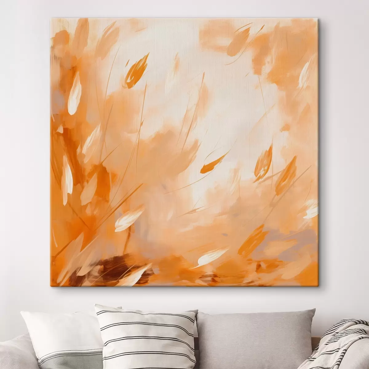 carta da parati Petali e steli astratti in stile oleoso nr. s46319