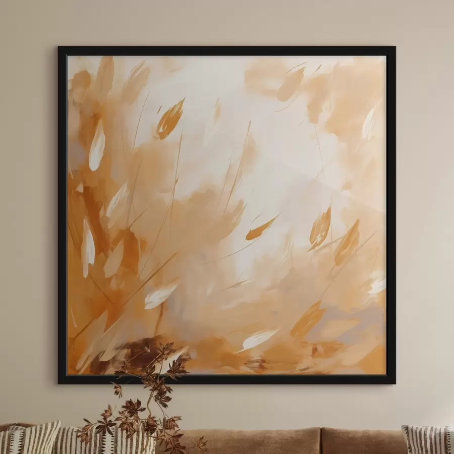 carta da parati Petali e steli astratti in stile oleoso nr. f46319